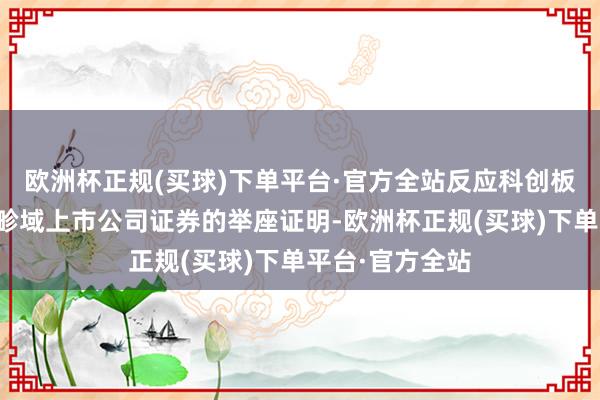 欧洲杯正规(买球)下单平台·官方全站反应科创板商场不同市值畛域上市公司证券的举座证明-欧洲杯正规(买球)下单平台·官方全站