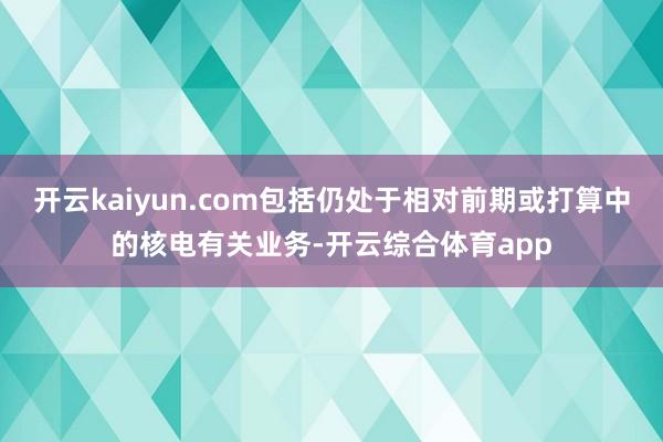 开云kaiyun.com包括仍处于相对前期或打算中的核电有关业务-开云综合体育app